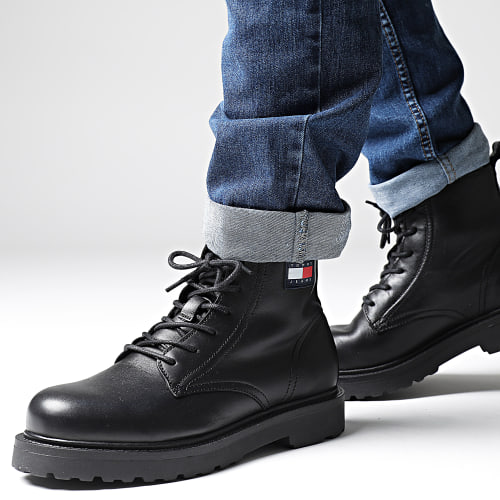 Boots Ruberized Lace Up 1276 Black
