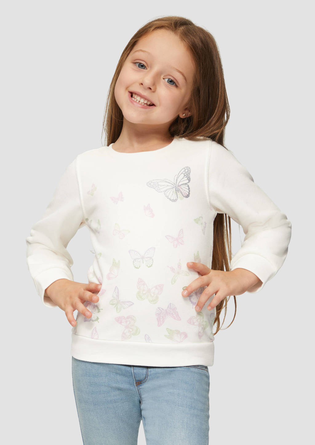 s.Oliver sweater met printopdruk wit