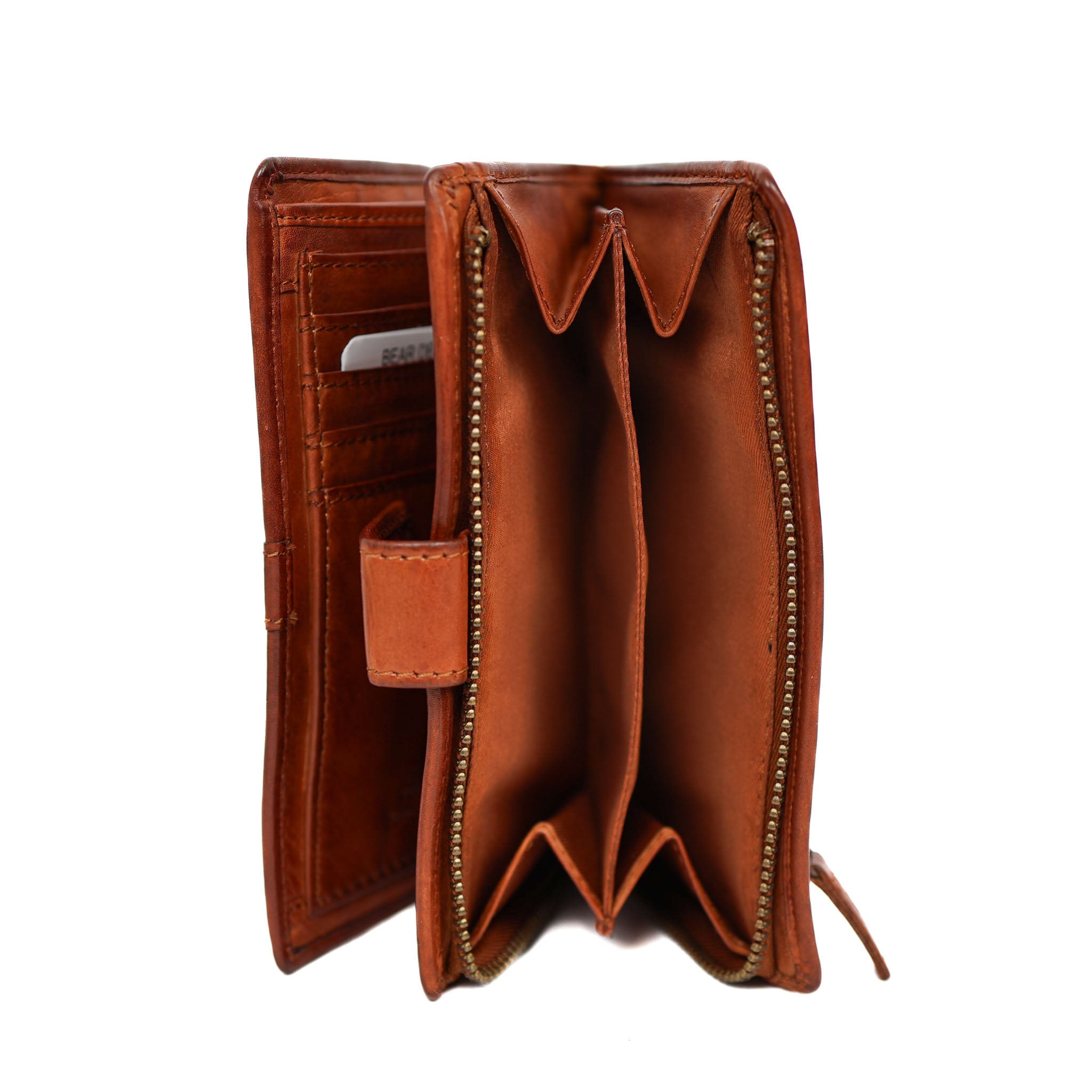 Portemonnee 'Sanne' cognac studs Cognac