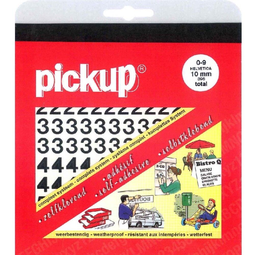 POSTKASSENUMMER PICKUP 10MM 0-9 SVART
