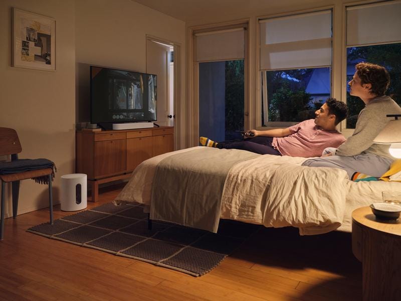 Sonos Subwoofer Sub Mini Weiss Vertiefen Sie Ihr Hörerlebnis für TV, Musik und mehr mit kraftvollen Bässen