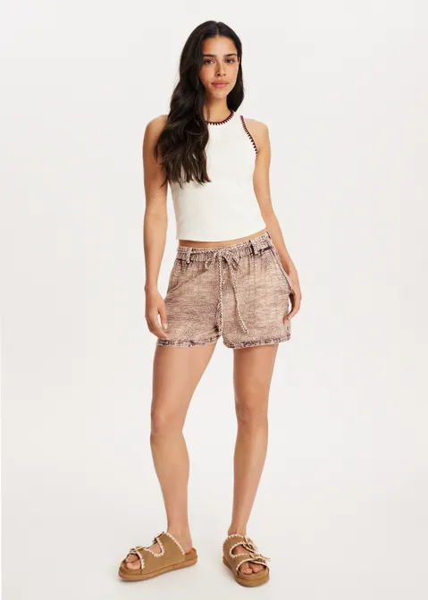 Short met vintage wash paars (AUBER)