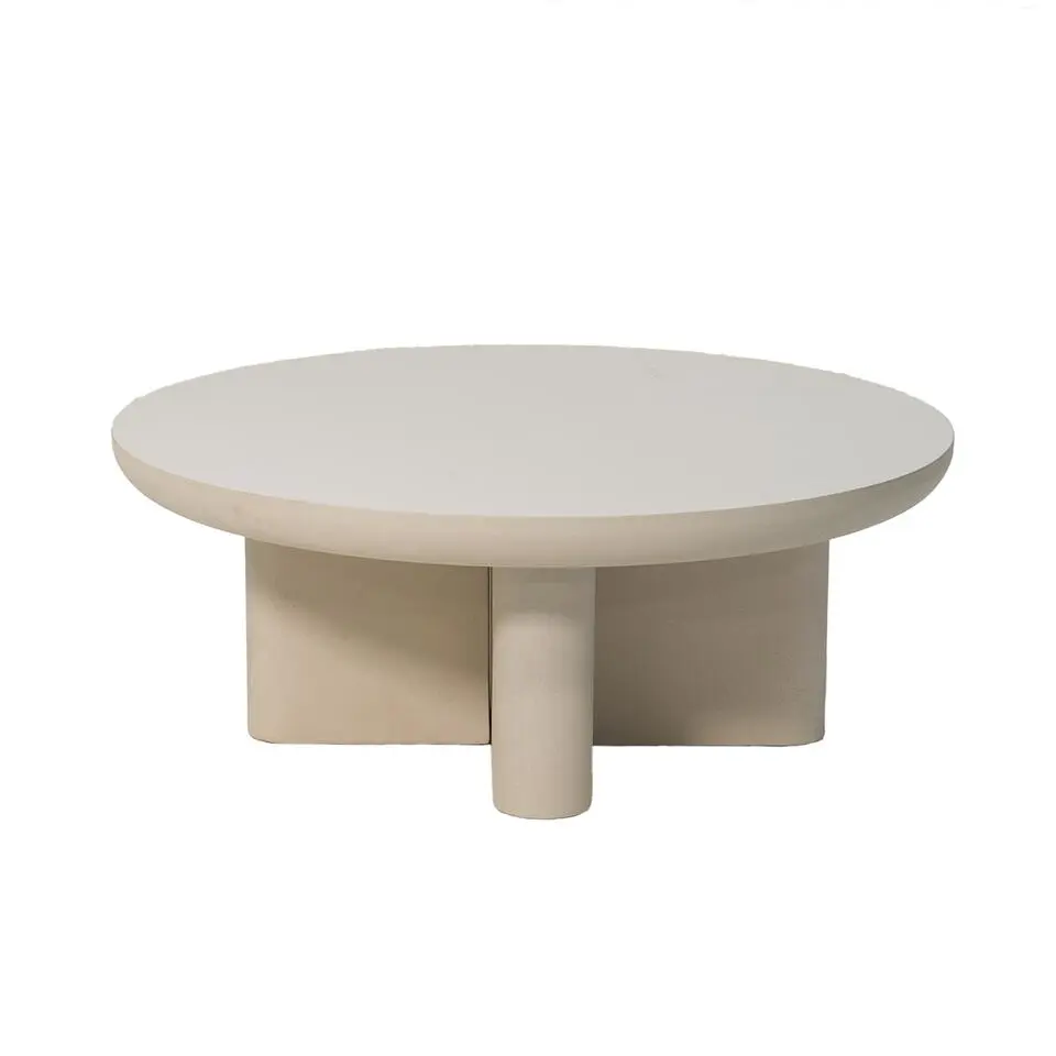 Salontafel Rond 90cm - Beige Betonlook - Miso