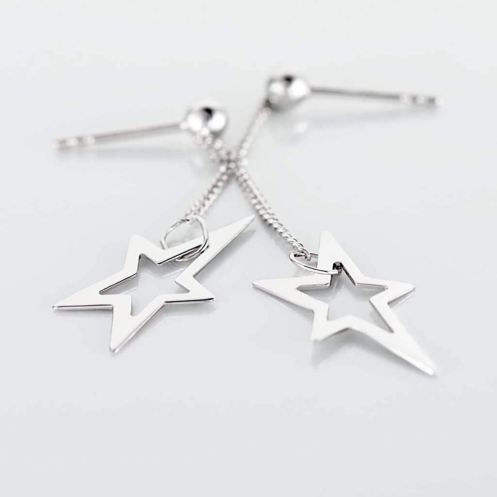Boucles D'oreilles Pendantes Eloisa Argent Blanc