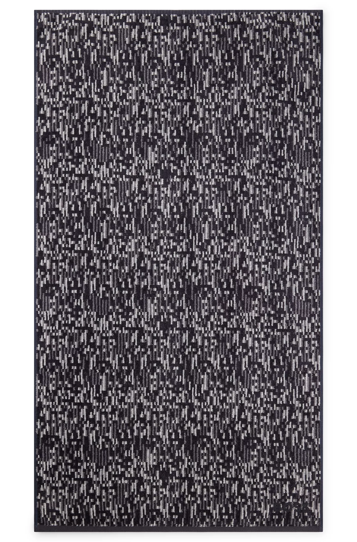 Toalha de mão BOSS em jacquard preto com borda acetinada da BOSS