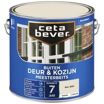 CetaBever Meesterbeits Deur & Kozijn zijdeglans dekkend RAL 9001 crème wit 2,5 liter