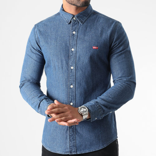 Chemise Jean Slim Fit Manches Longues 86625 Bleu Denim
