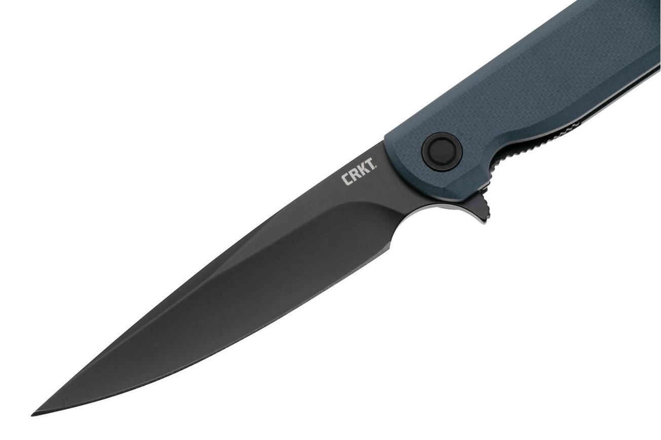 CRKT LCK  Drop Point 3801KN Black Oxide 14C28N, Gray G10, zakmes, Matthew Lerch design