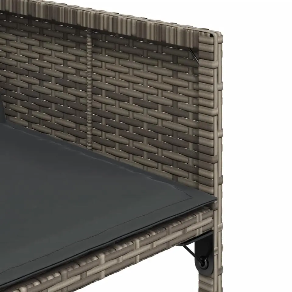 vidaXL - Tuinstoelen - Kussens - Grijs - Poly rattan - 4 stuks