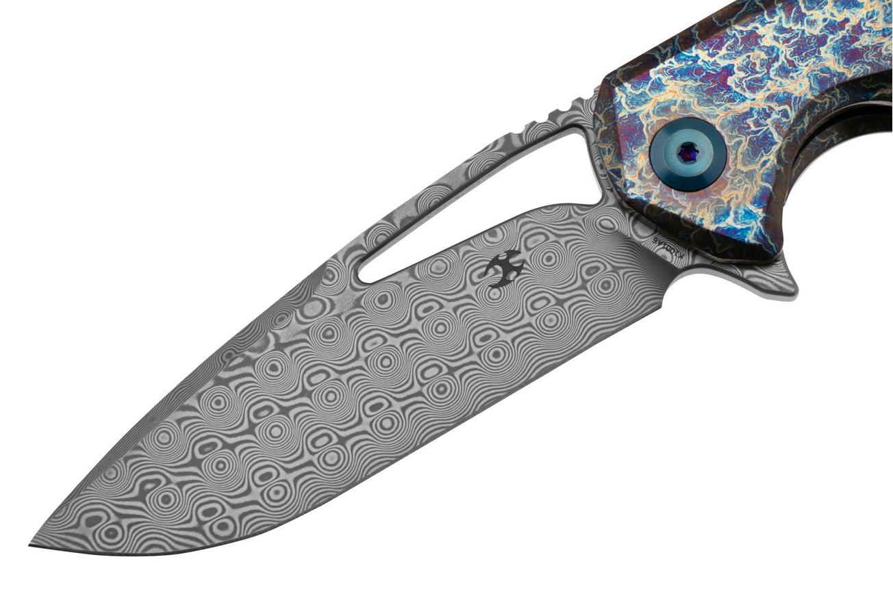 Kansept Kryo K1001A6 Damascus, Lightning Strike Titanium, zakmes, Kim Ning design