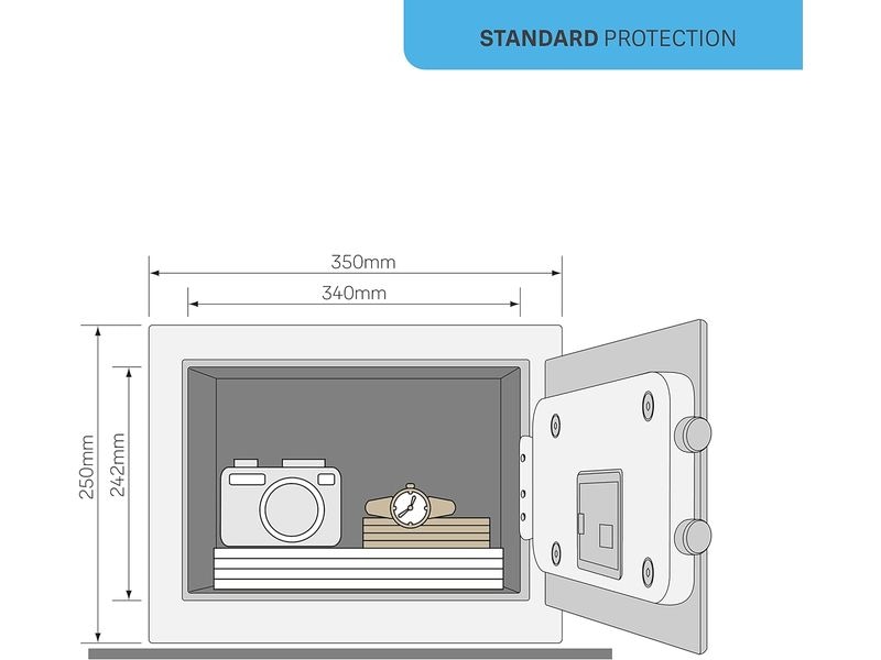 Yale Möbeltresor Value Safe M, 16.3 l, Schwarz Tresor mit Tastenfeld und LED-Anzeige