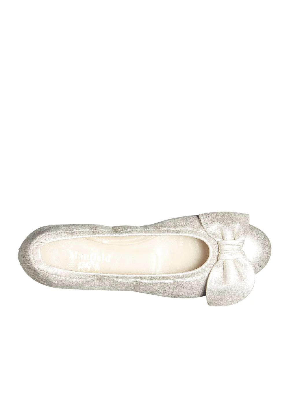 BALLERINE NOEUD CUIR PLATINE