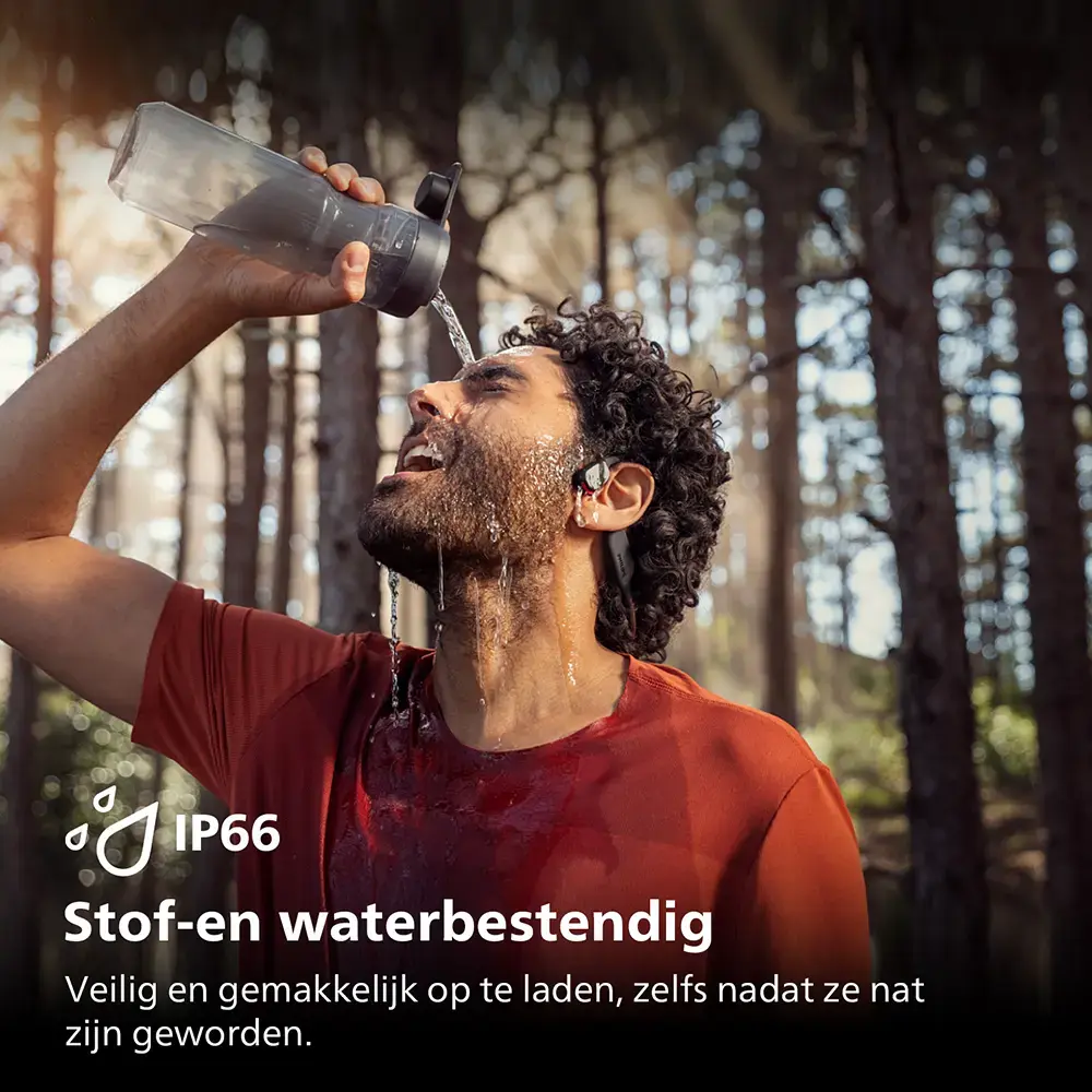 Philips GO Sports Open Ear Koptelefoon met LED Zwart/Rood