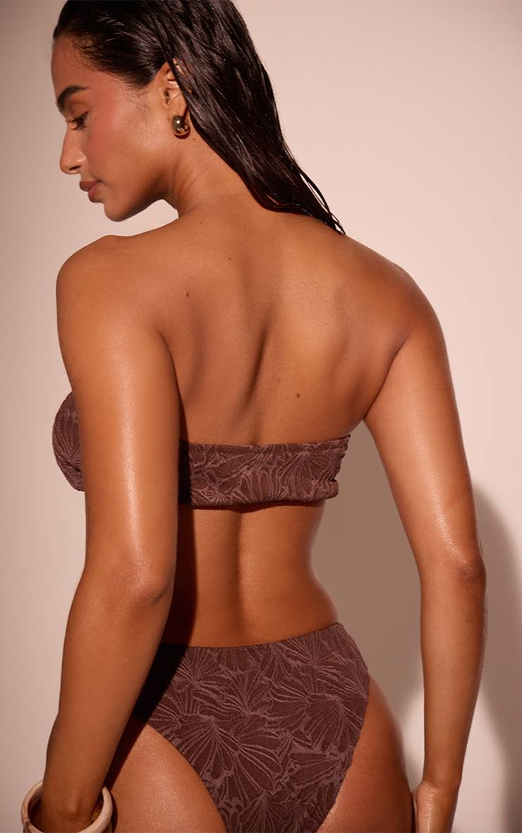 Espresso Bas De Bikini Tanga Taille Haute Texturé Pour La Natation