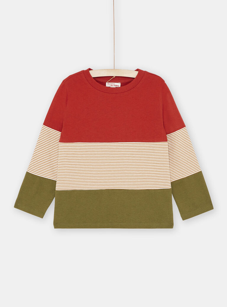 T-Shirt marron et vert garçon