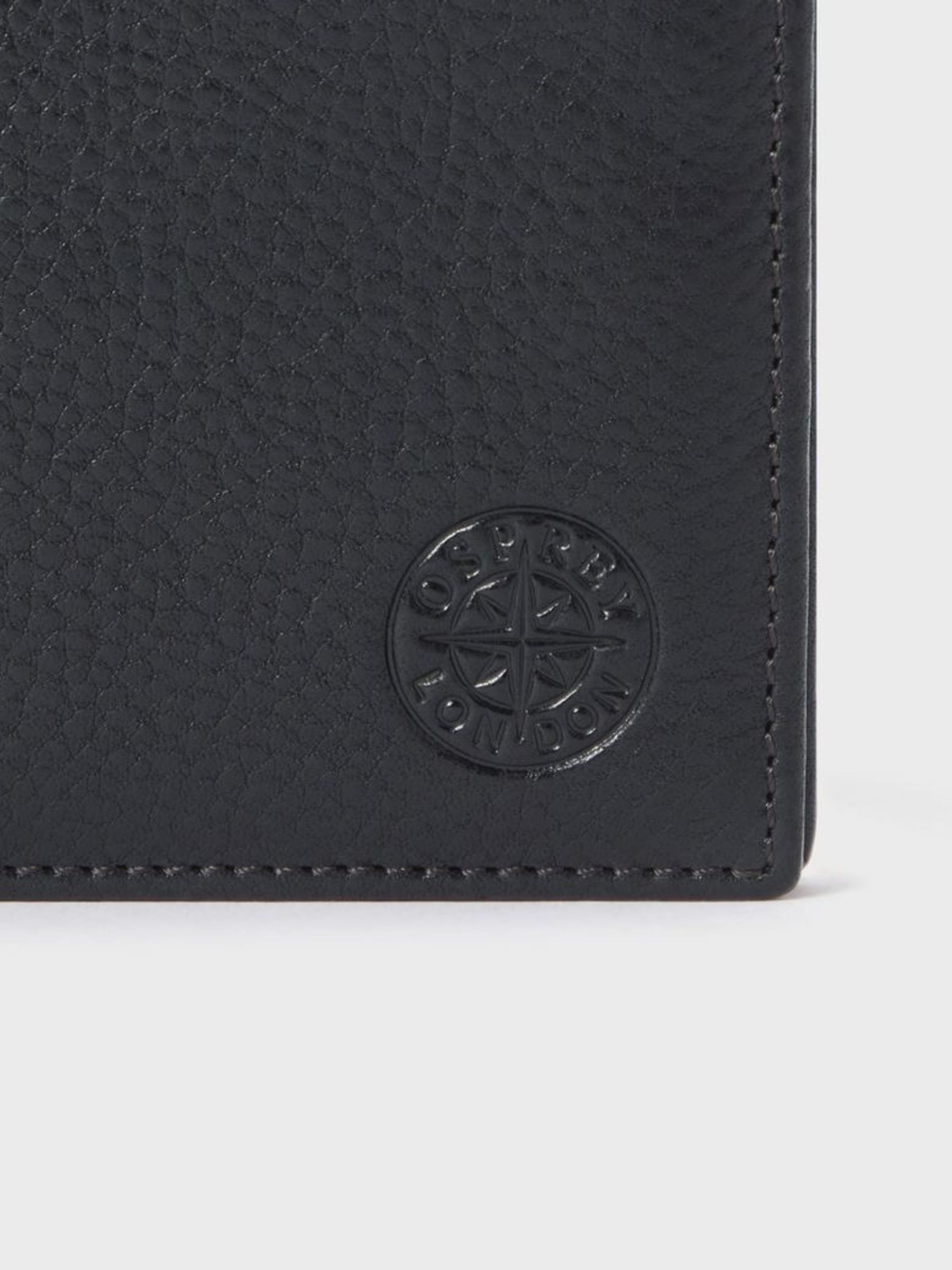 Zwart - Osprey London The Compass leren muntenportemonnee