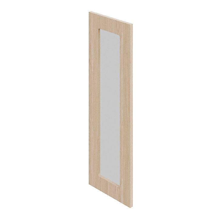 Porte de meuble de cuisine vitrée Chia décor chêne clair mat l. 30 cm x H. 90 cm GoodHome
