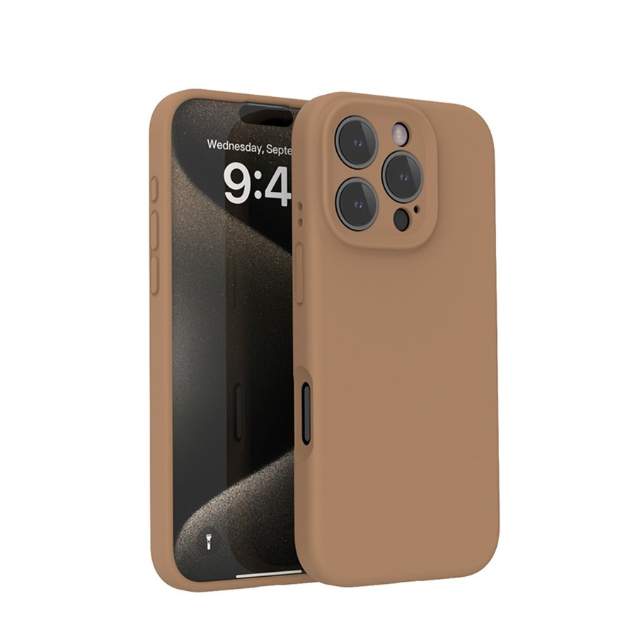 iPhone 16 Pro Max MagSafe Silikon Case Hülle mit Kameraschutz - Braun