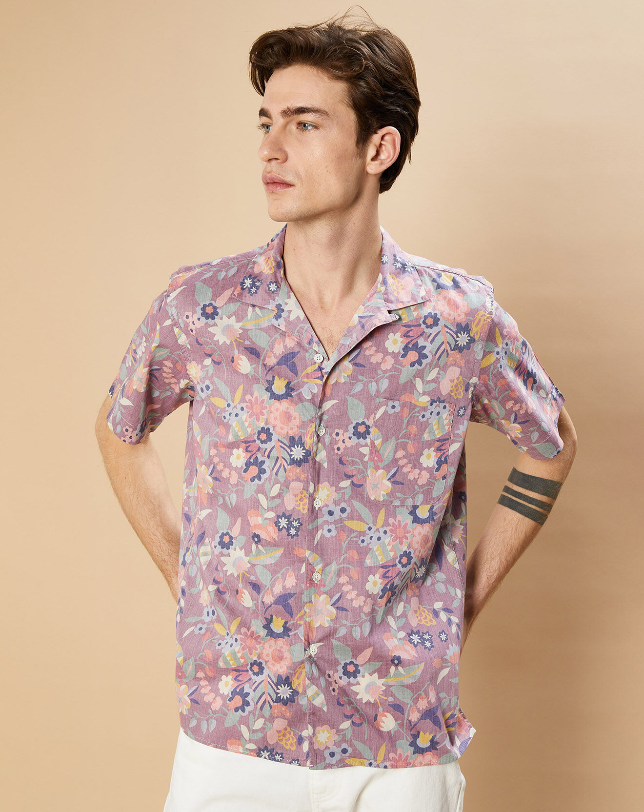 Hartford Chemise Slim Slam reverse floral