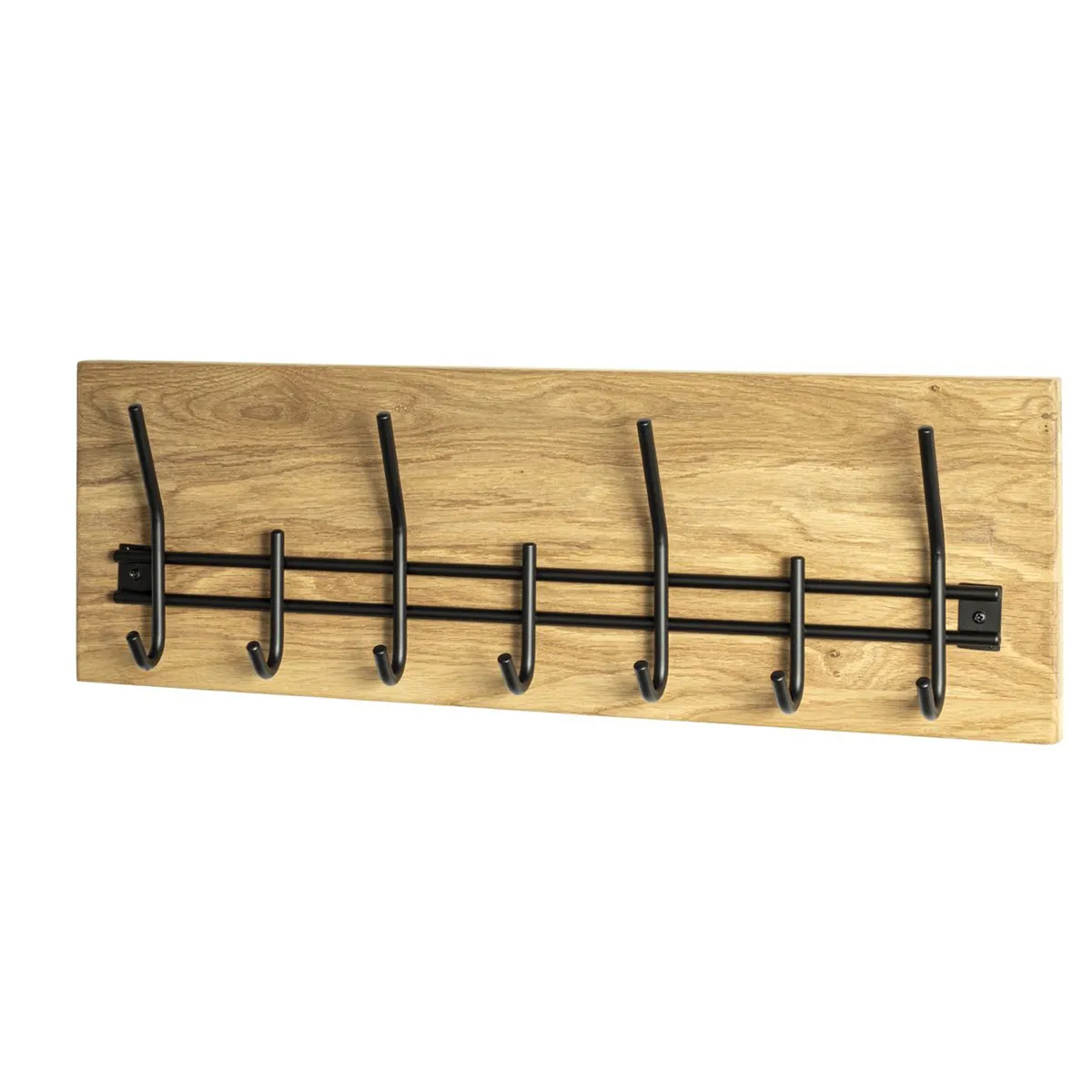 pegane Garderobe murale chêne et métal - Noir