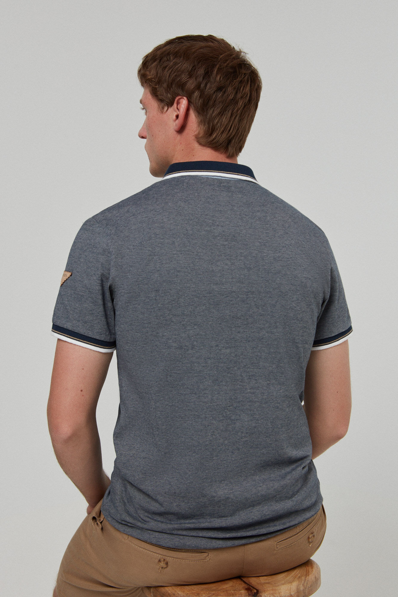 Polo microlistado all overprint privado - Azul