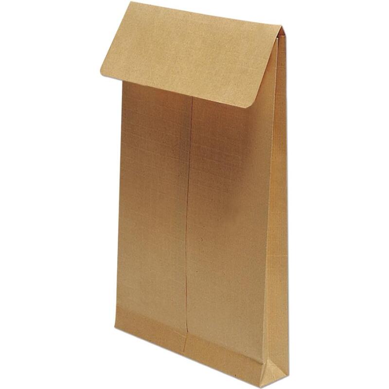 Boite de 125 Pochettes Kraft Armé Brun 24-260x330 mm avec Soufflet de 30 mm - Auto-Adhésives - 130g/m2 - Brun