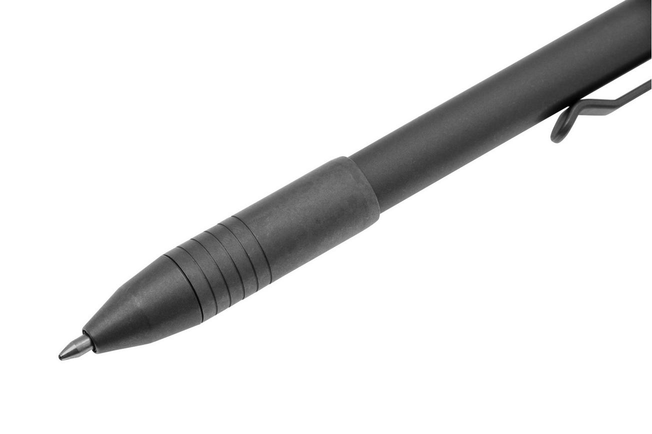 Big Idea Design Dual Side Click Pen DSC-SW Stonewashed Titanium, auto adjusting everyday carry pen