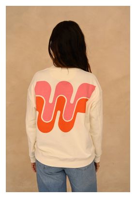 Sweat Manches Longues Femme Rosie Print Beige/Rose
