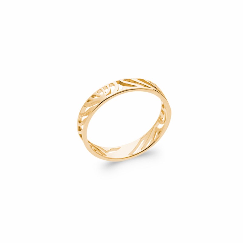 Bague Fine Tendances Motifs Plaqué Or