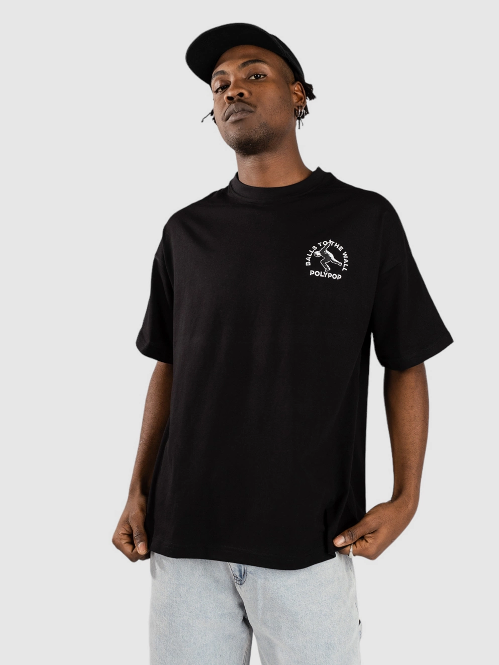 Polypop Balls To The Wall Boxy Fit T-Shirt black