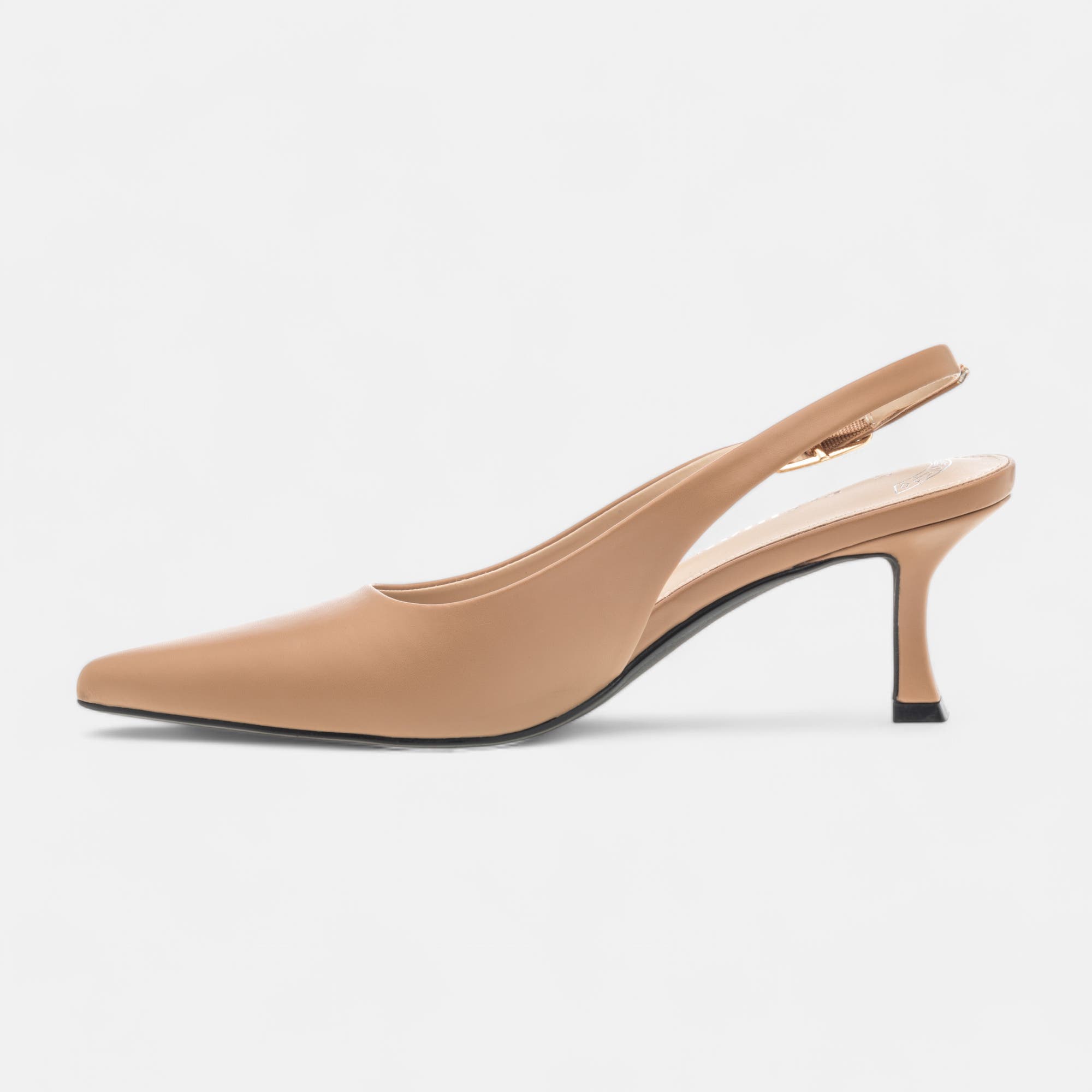 Escarpins avec bride arrière à talon Femme beige