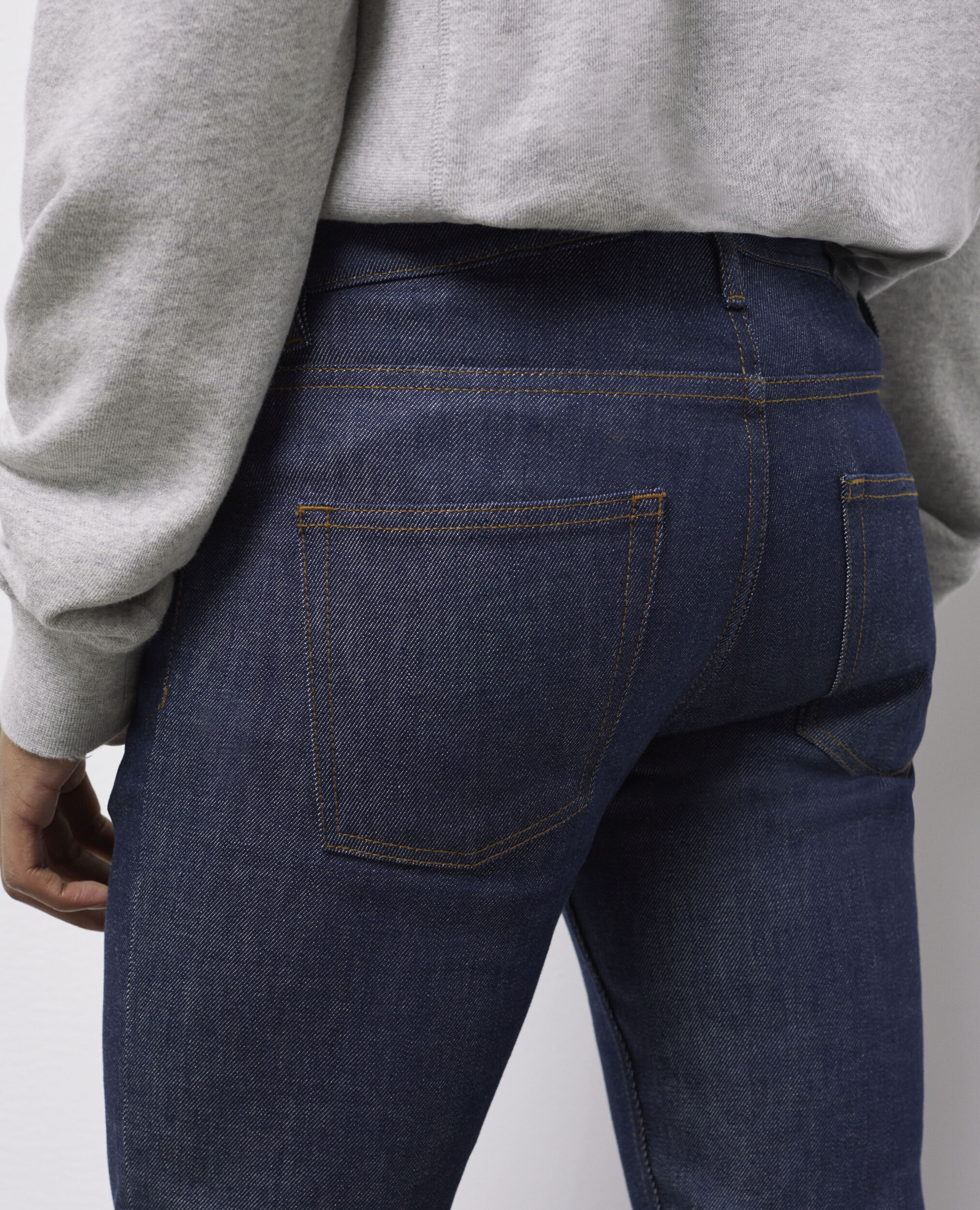 Jean vintage bleu foncé brut slim