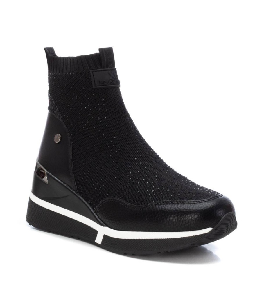 Botas de cano curto Xti 141701 pretas - Altura do salto: 6 cm -