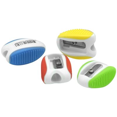 Wonday Wavy - Taille-crayon bi-matière en plastique – Usage unique – Couleurs assorties
