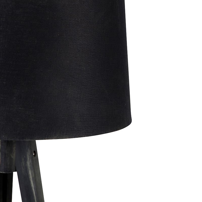 Tripod zwart met linnen kap zwart 45 cm - Tripod Classic