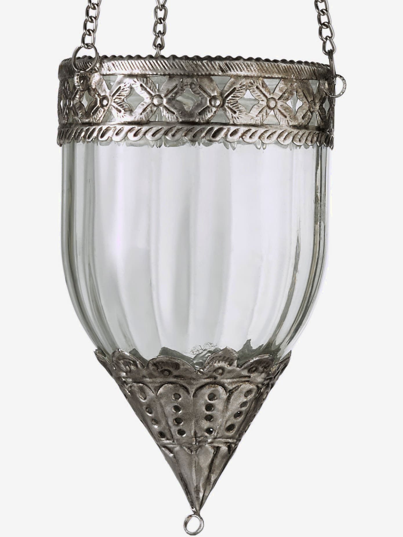 Panier suspendu pendentif en verre