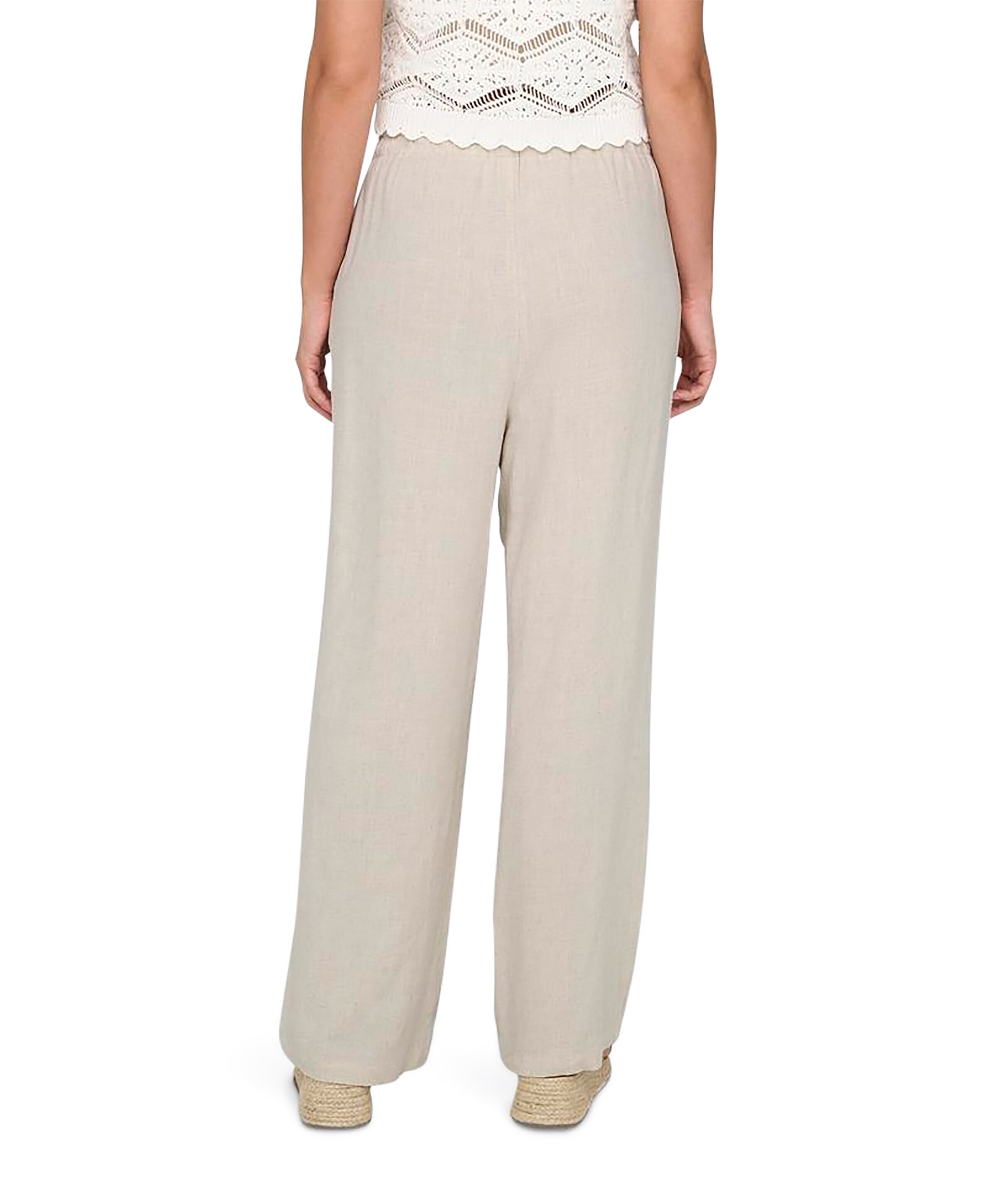 Only ONLSIESTA MW PULL-UP LINEN BL N dames broek ecru