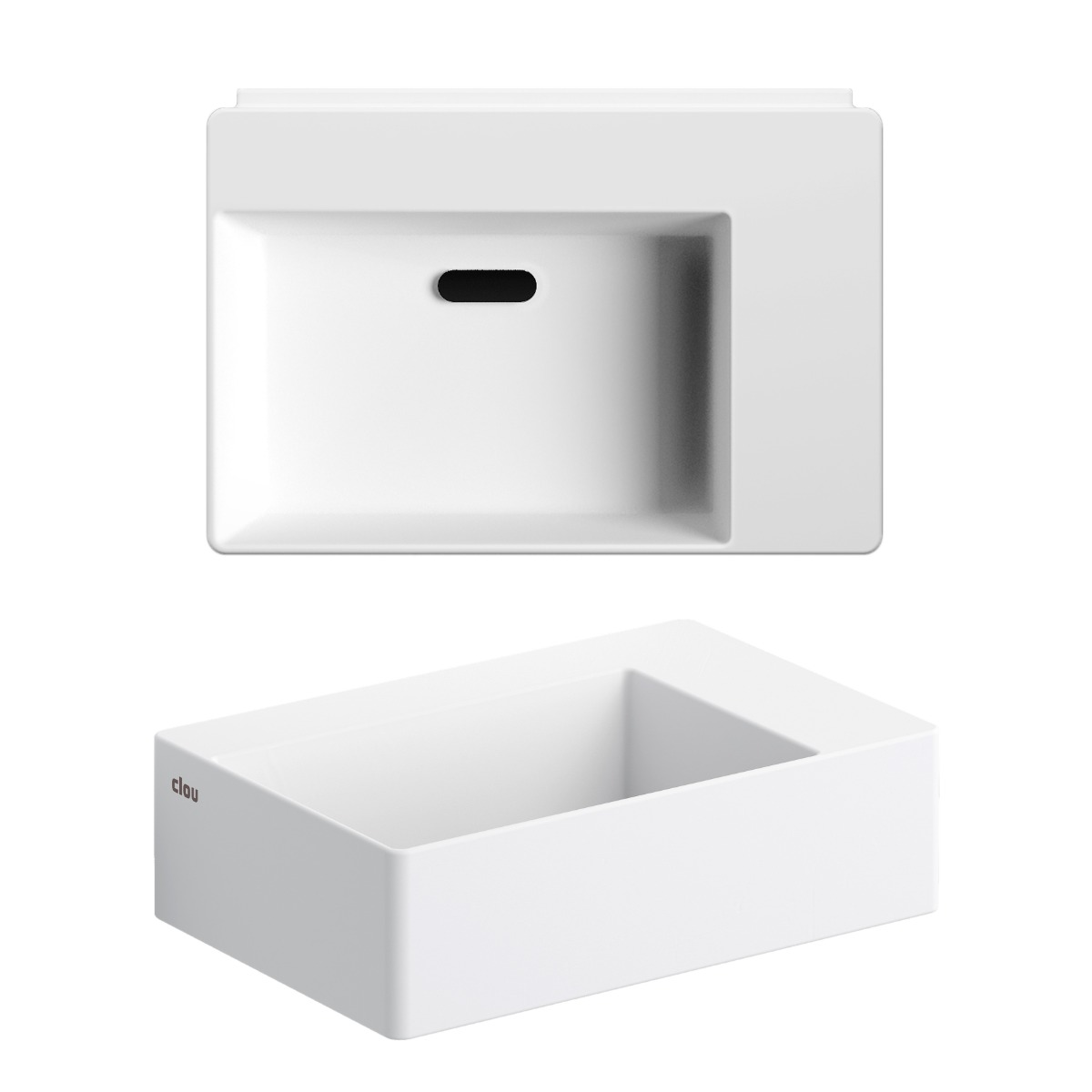 Clou New Flush 2 fontein solid surface 36cm wit mat
