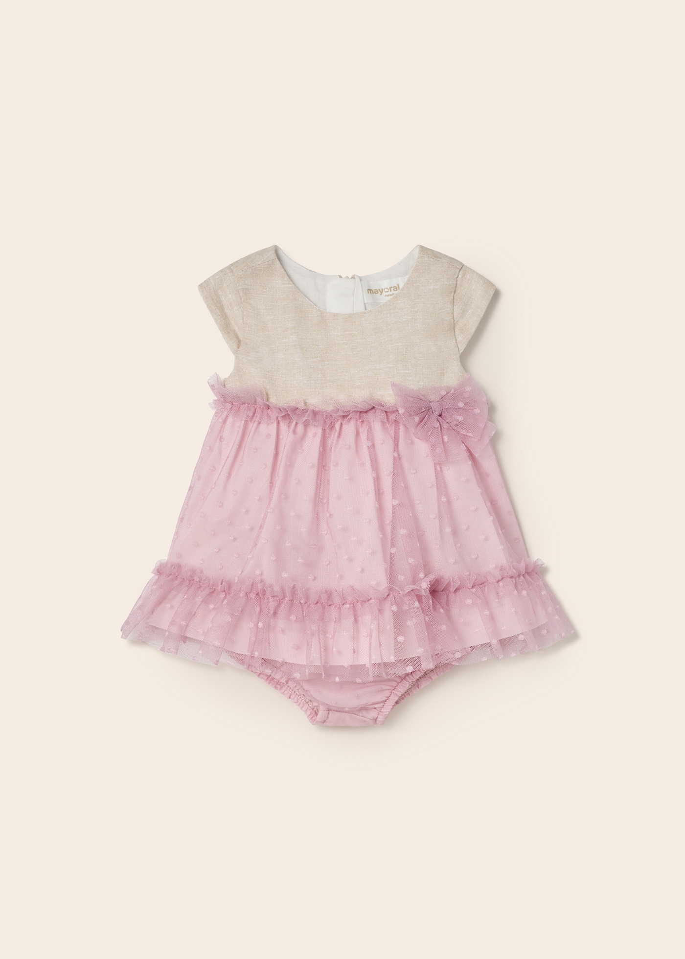 Vestido de linho com capa para fralda para recém-nascido
