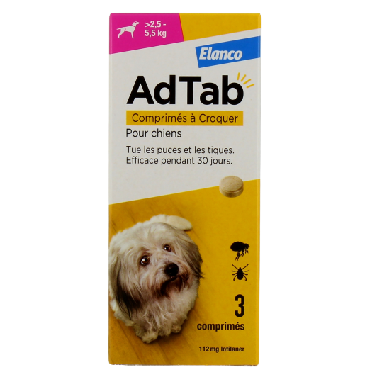 AdTab Chien comprimé anti puces et tiques - Antiparasitaire