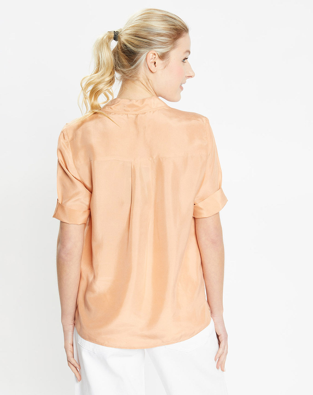 Jodhpur Top Malibu 100% Soie saumon clair