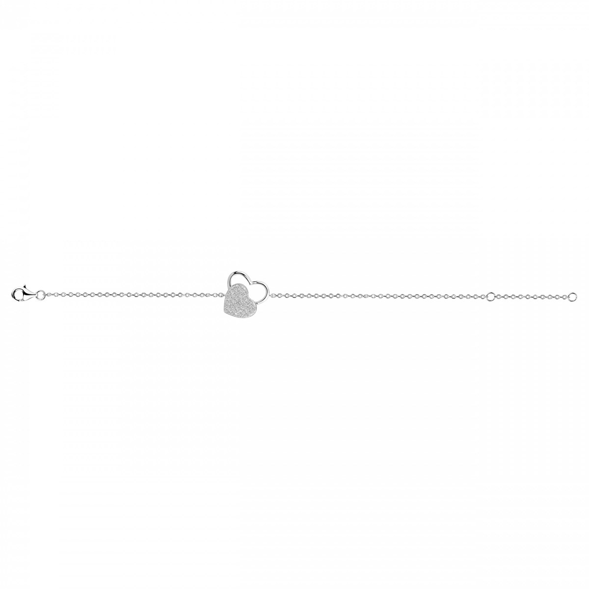 Bracelet souple mono-motif en Argent avec oxyde de zirconium blanc