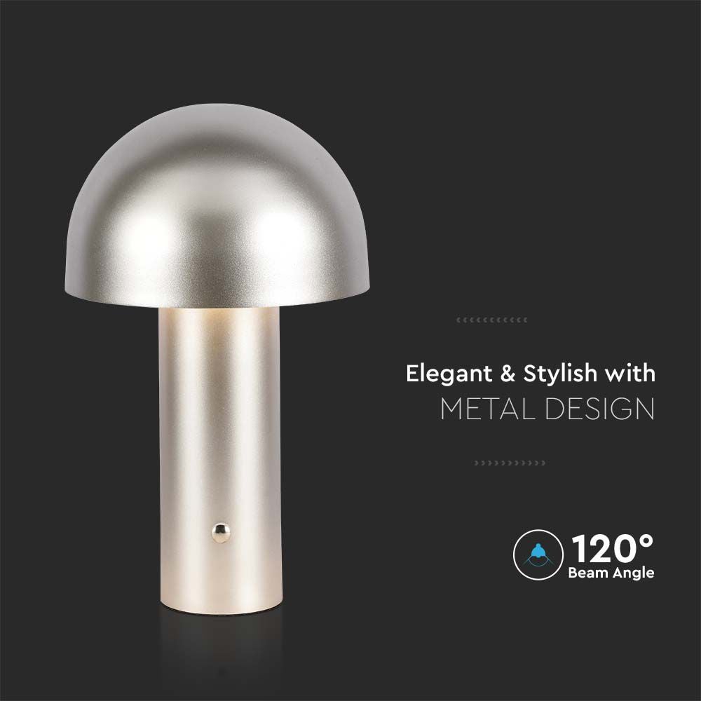 Gouden oplaadbare tafellampen - Champagne - IP20 - 3W - 200 lumen - 3IN1