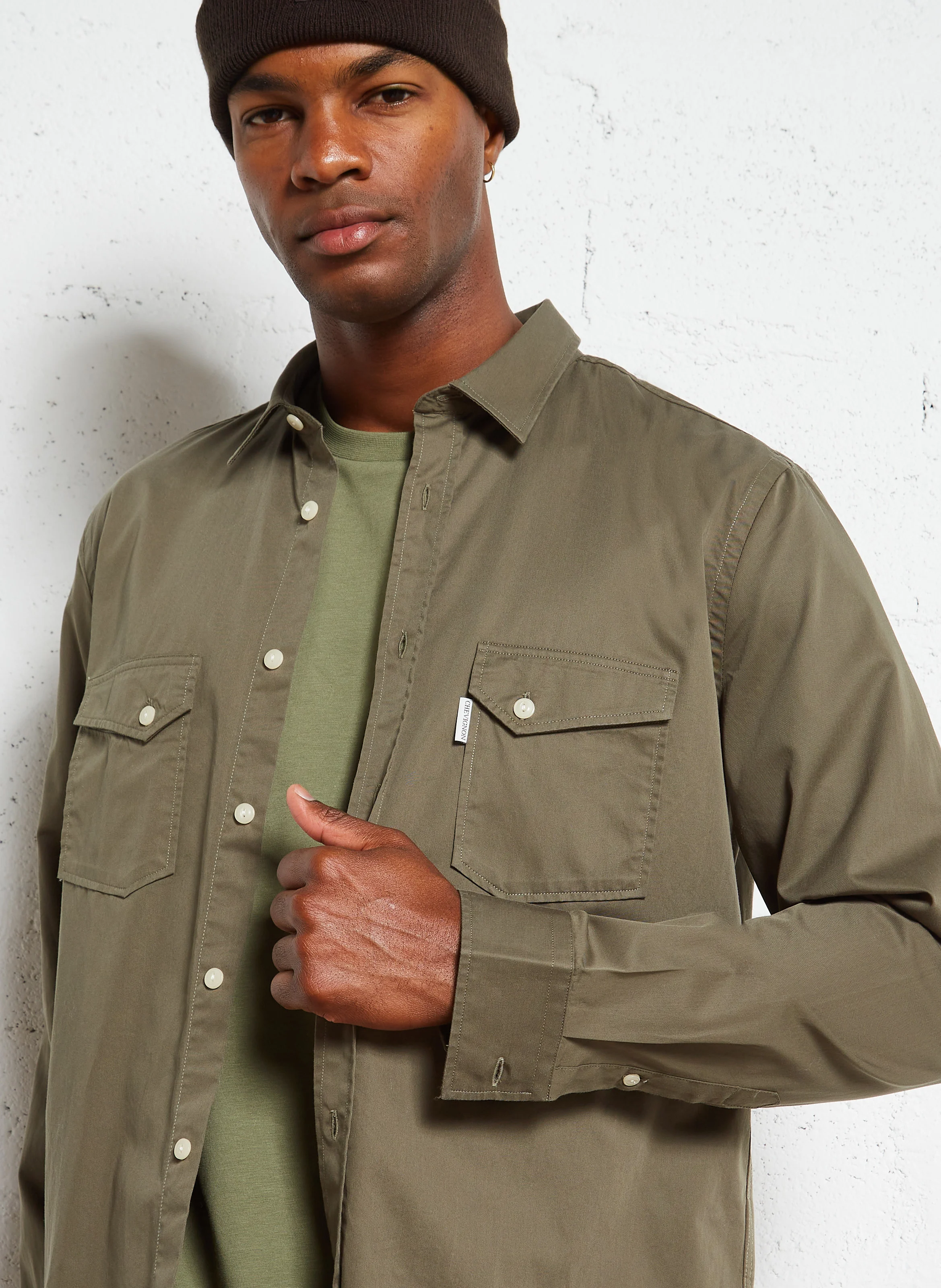 MEXICO - Chemise regular en coton bio | Kaki