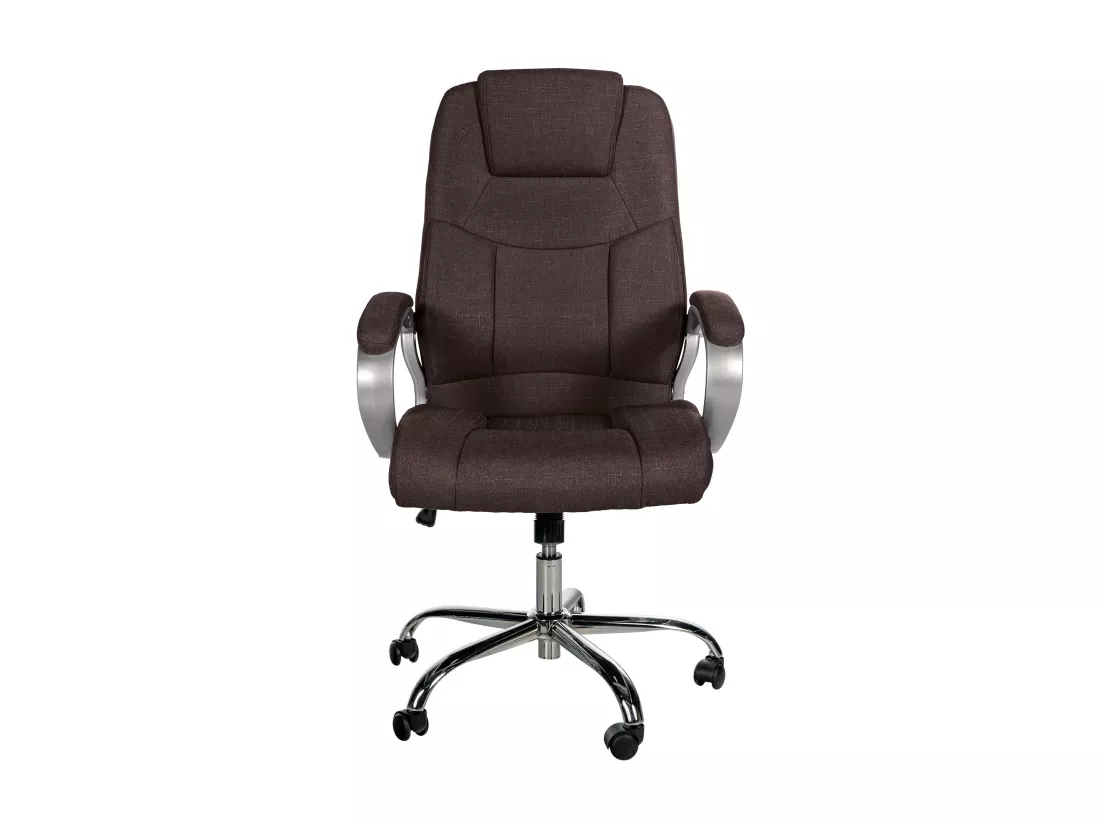 Chaise de bureau - Tissu & Métal chromé - Marron - XL Apoll