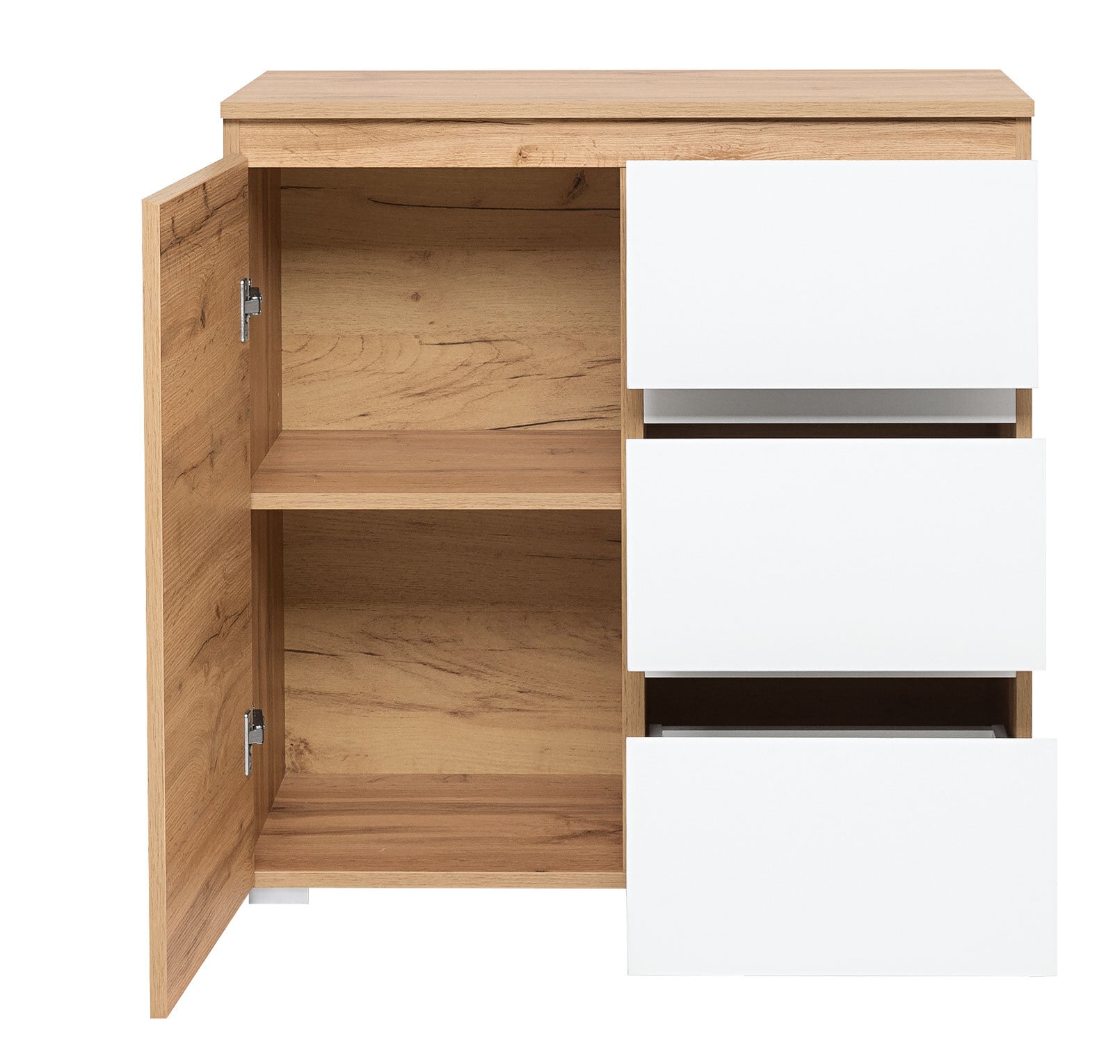 Kommode IMAGE 80 x 80 cm braun/ weiß