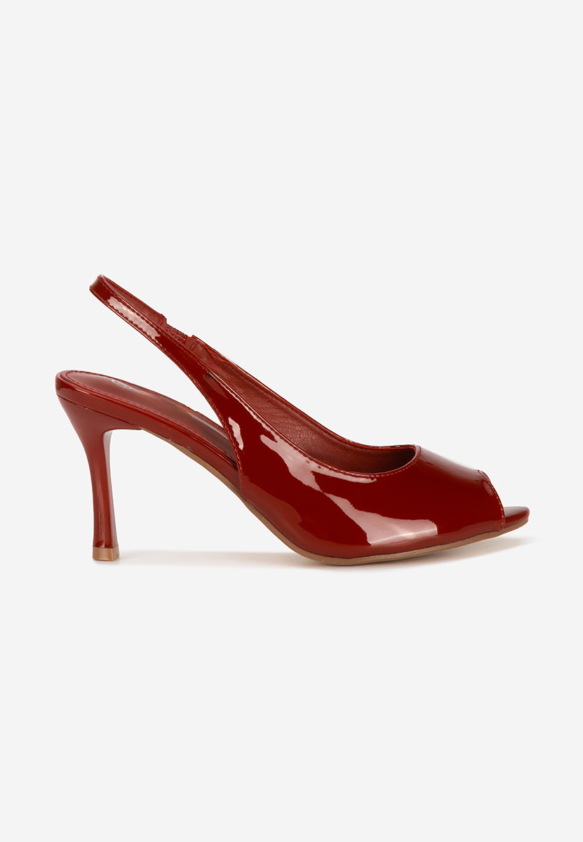Sandales à talon fin rouges Sarinna