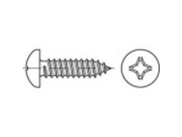 TOOLCRAFT TO-5435349 Linse kærvskruer 19 mm Krydskærv Pozidriv DIN 7981 Stål Galvaniseret 100 stk