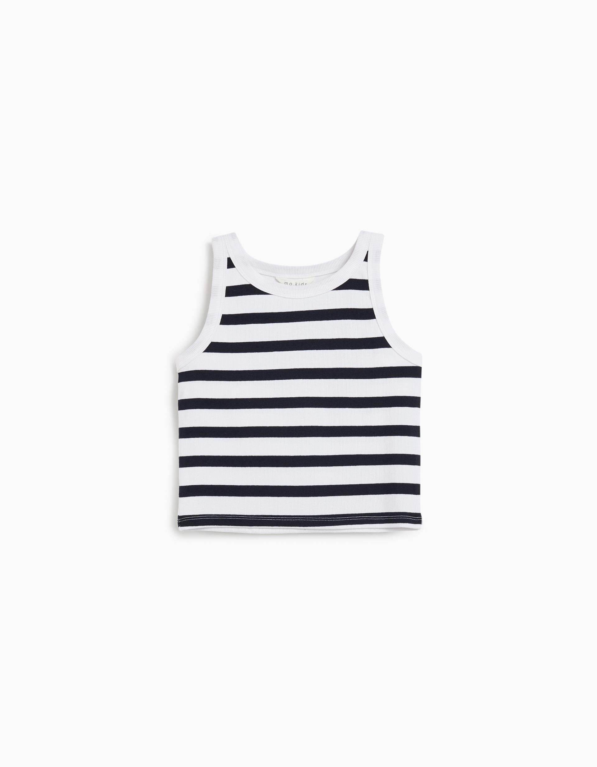 Tank Top de Riscas, Menina, Azul Escuro