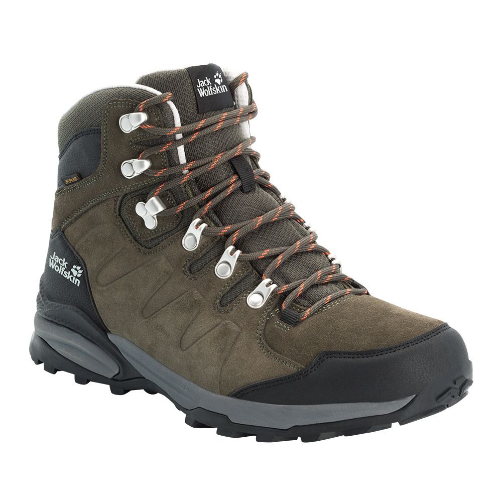 Jack Wolfskin REFUGIO TEXAPORE MID - Chaussures de randonné Homme khaki/phantom